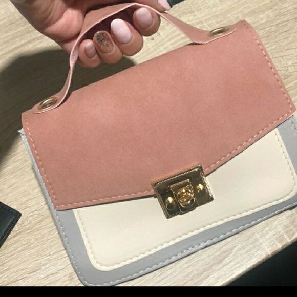 GIRLS 1ST BAG New mini bag Faux Leather pinks & blues Goldtone hardware … - Picture 1 of 16